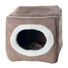 Cat Hide Out Cube Bed 13 x 12 Inch Removable Pillow Makes Cat Feel Safe