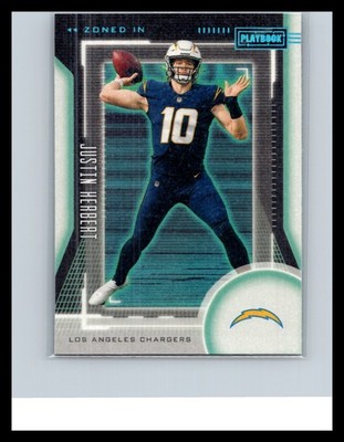 2021 Panini Playbook #ZI-JHE Justin Herbert Zoned In CASE HIT SSP CHARGERS