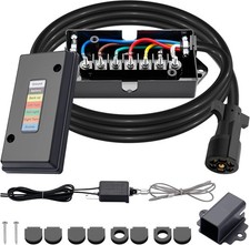 CheeMuii 7 Way Trailer Cord and 7 Gang Junction Box Kit with 12V 8 FT KIT