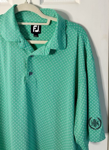 Mens FootJoy FJ Des Moines Golf & Country Club Printed AOP Polo - Green, XL