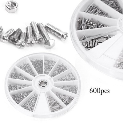 600pcs Small 12 Kinds of Screw Nuts Electronics Assortment Kit M1 M1.2 M1.4 M1.6