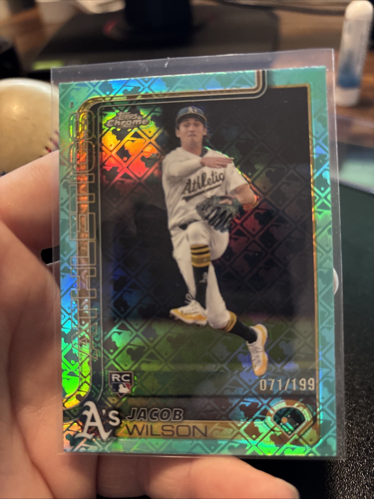 2025 Topps Chrome Logofractor Jacob Wilson RC Aqua Refractor /199 #96