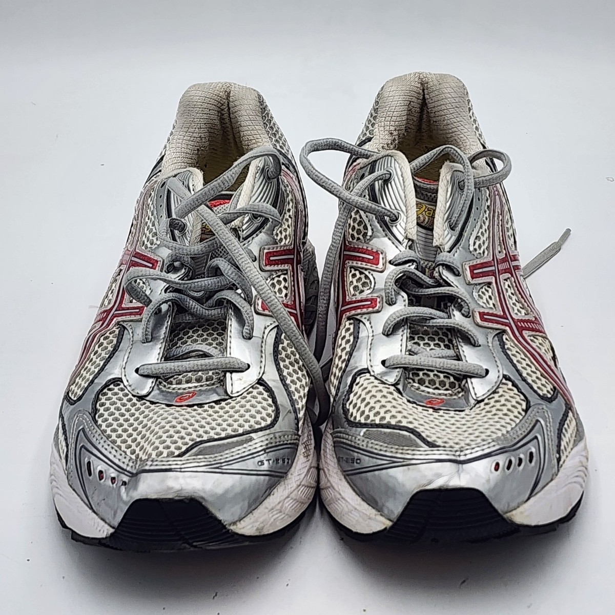 Asics GT 2150 T054N Womens Silver Pink Lace Up Running Shoes Size