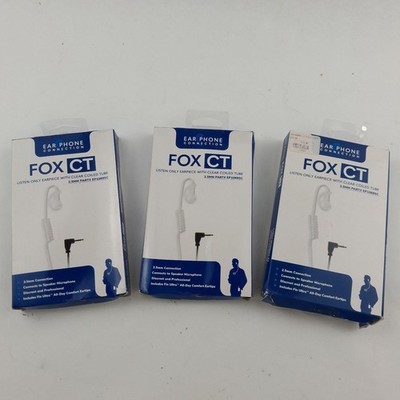 Ear Phone Connection FOX CT Listen Only Earpiece Clear Coiled Tube 2.5mm Earbud