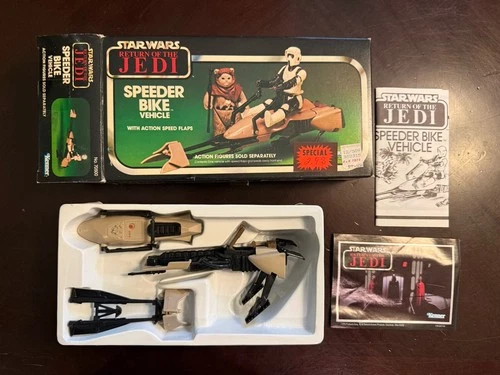 Vintage 1983 Star Wars SPEEDER BIKE Kenner Complete Box Instructions Tray! Nice!