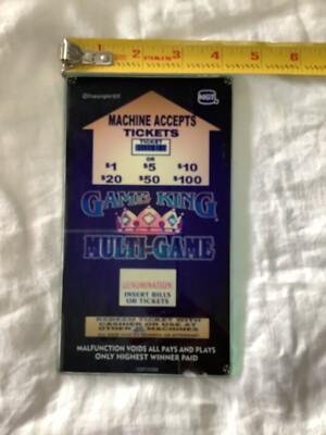 Slot Machine Glass Insert Face Plate Game King Multi-Game Tickets