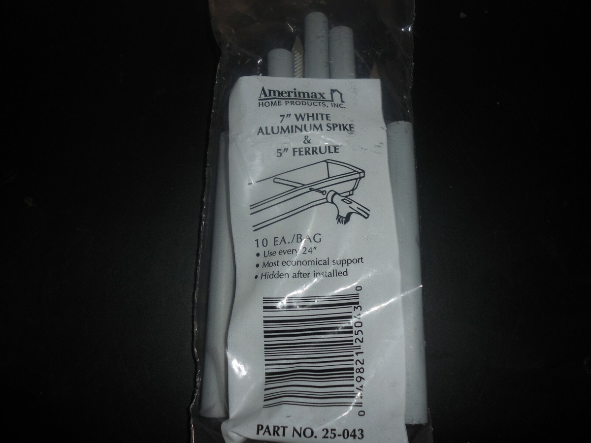 Lotto Di 2 Sacchetti Amerimax Punte Alluminio Bianco (20 Pezzi Totali) Per Grondaie