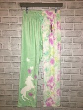 NWT JUSTICE GIRLS 12/14 SLEEP PANTS UNICORN PAJAMA PJ PANTS PURPLE GREEN SOFT