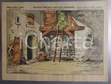 1870 EPINAL Nouveau théatre portatif à rainures - Fond décor rustique PELLERI