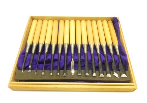 Japanese Wood Carving Tools Nomi ”剣 Tsurugi" Chisel 15 Pieces Set Craft Japan - Picture 4 of 18
