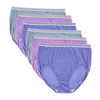 Fit for Me Womens Plus Heather Brief Underwear, 6 Pack 11 Plus Assorted