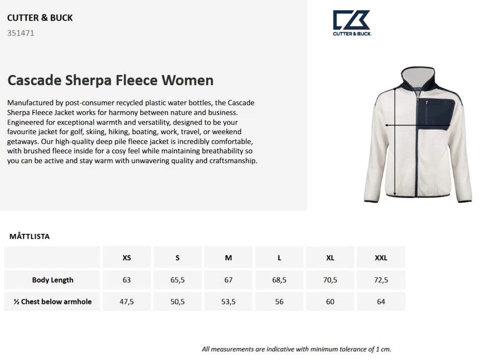 Cutter & Buck Cascade Ladies Sherpa Fleece Jacket | Full Zip | 3 Colors | XS-2XL - Image 3 of 4