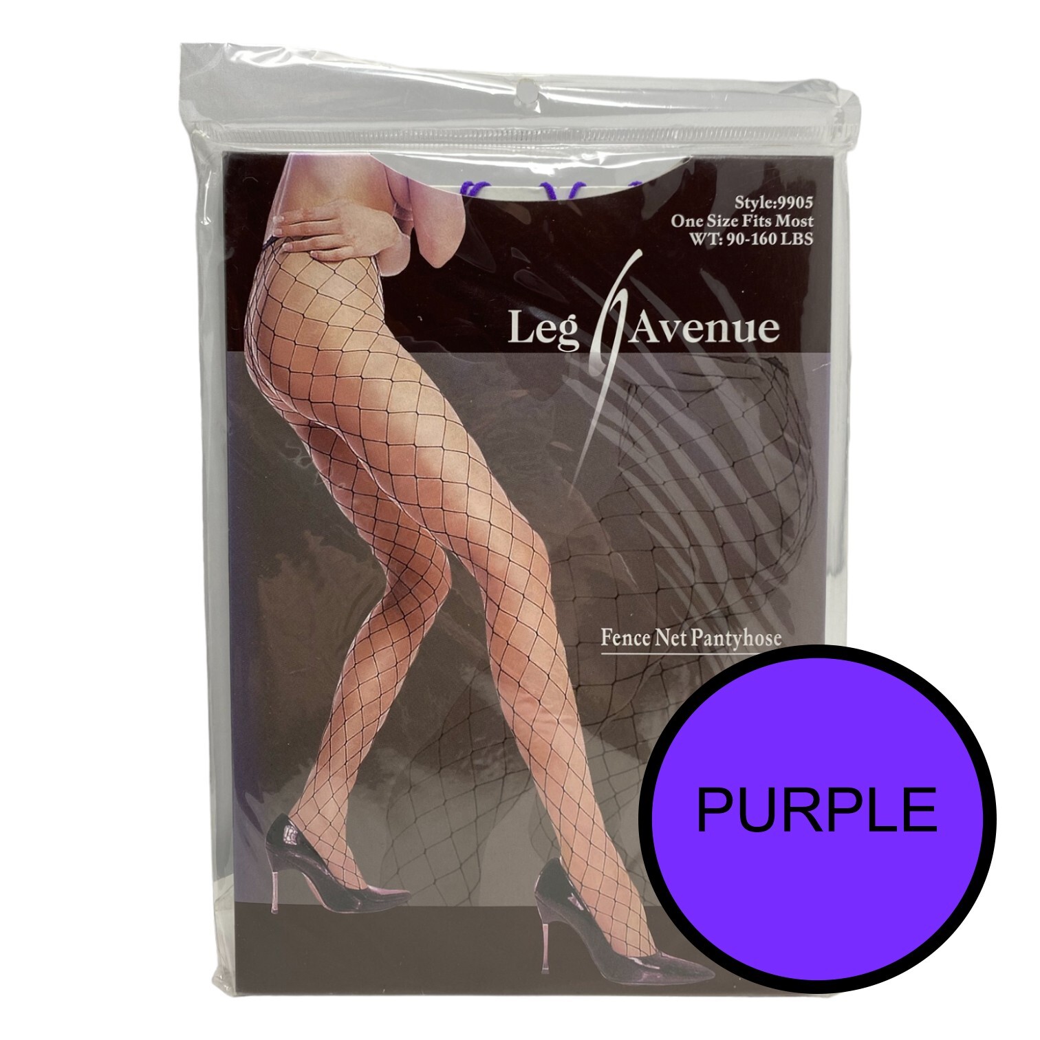 NEON PURPLE NET TIGHTS DIAMOND FENCE FISHNET PANTYHOSE FANCY DRESS LEG AVENUE