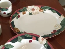 Vintage Tienshan Magnolia Fine China Fairfield 14” Oval Serving/Meat Platter