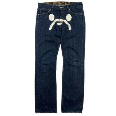 アベイシングエイプ Baby Milo Sad Face ペインター　パンツ Vintage Women's Bape Baby Milo Sad Face Jeans - Waist: 33” | eBay UK