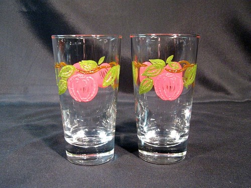 Franciscan Apple New Shape 9 oz. Embossed Juice Glass(England Backstamp)Set of 4 - Picture 7 of 10