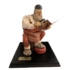 VTG Clothique St Nick Santa  Norman Rockwell Possible Dreams 1989  Wood Base