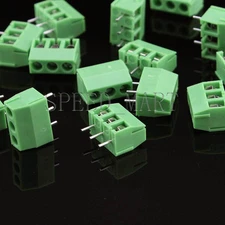 50pcs 3 poles/3 Pin 3.96mm straight PCB Universal Screw Terminal Block Connector