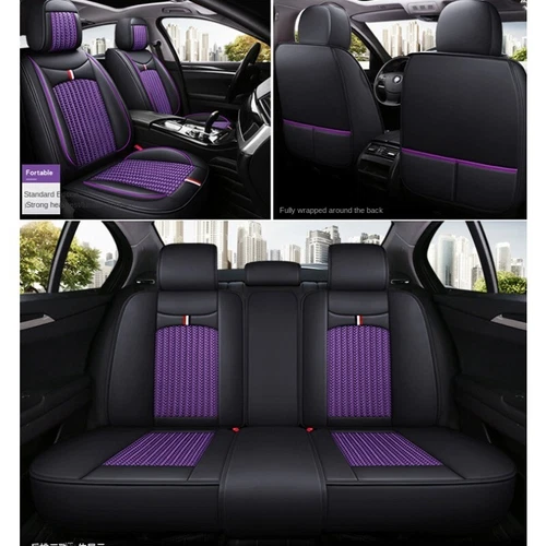 For Chevrolet Car Seat Cover Full Leather Ice Silk Car 5 Seats Universal Set Fit - Bild 10 von 28