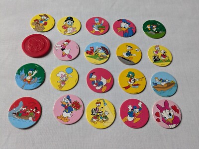 20x Donald Duck Disney Chupa Chups  Cap / POGs / Fun Caps / Tazos / Whammers