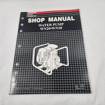 #ad Honda Shop Service Repair Manual Book Water Pump WN20 WN30 WN 20 30 $22.00
