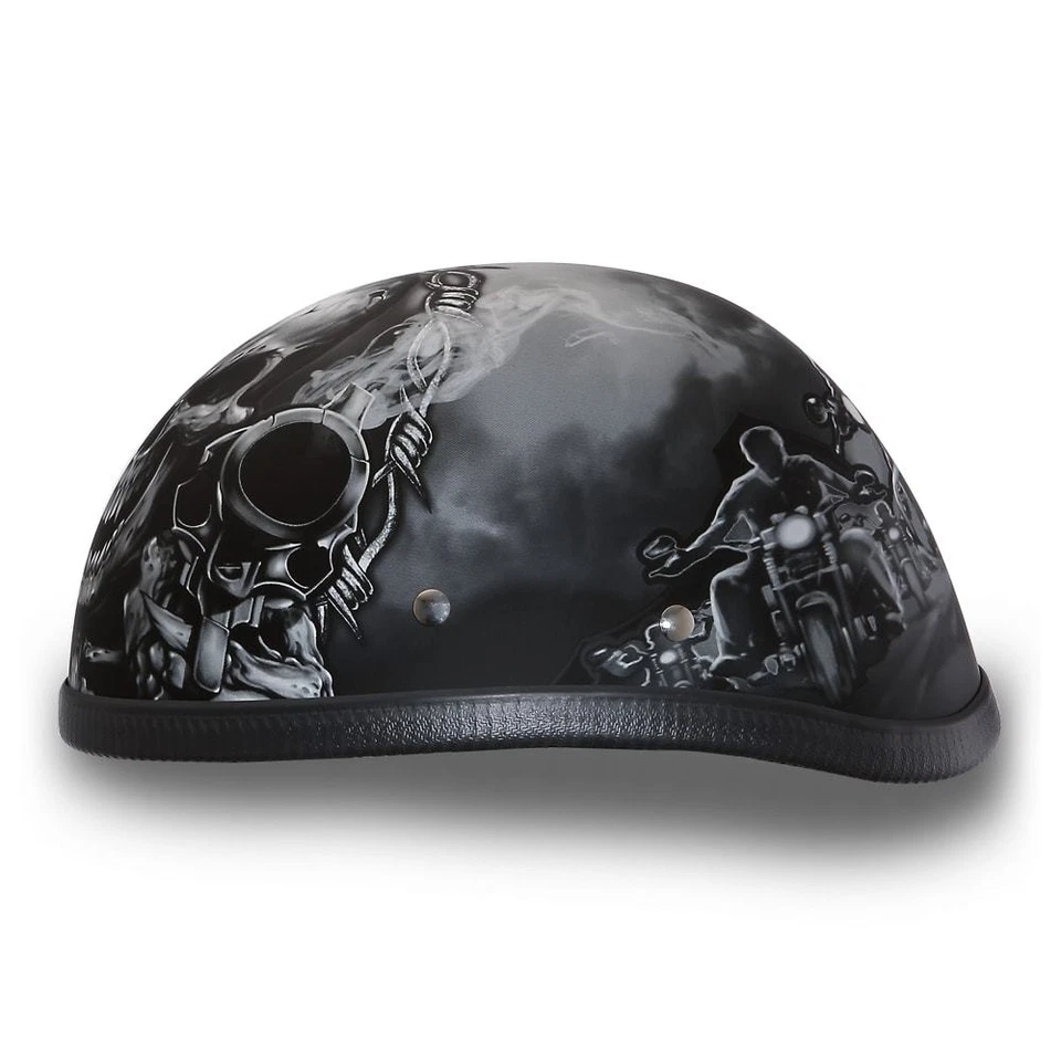 Cascos Daytona Novedad Gorra Calavera Águila - con armas sin DOT Casco de Motocicleta 6002G Foto 3 de 4