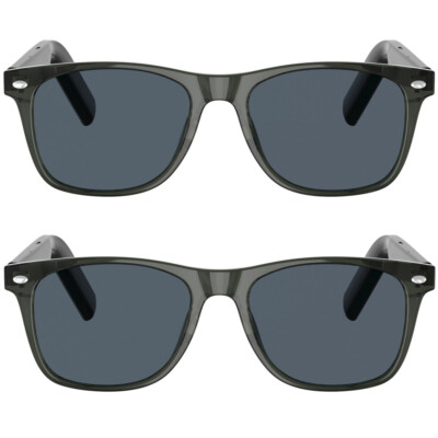 Bluetooth Glasses Smart Translation Sunglasses Black Frame Open Ear Headset 2PCS
