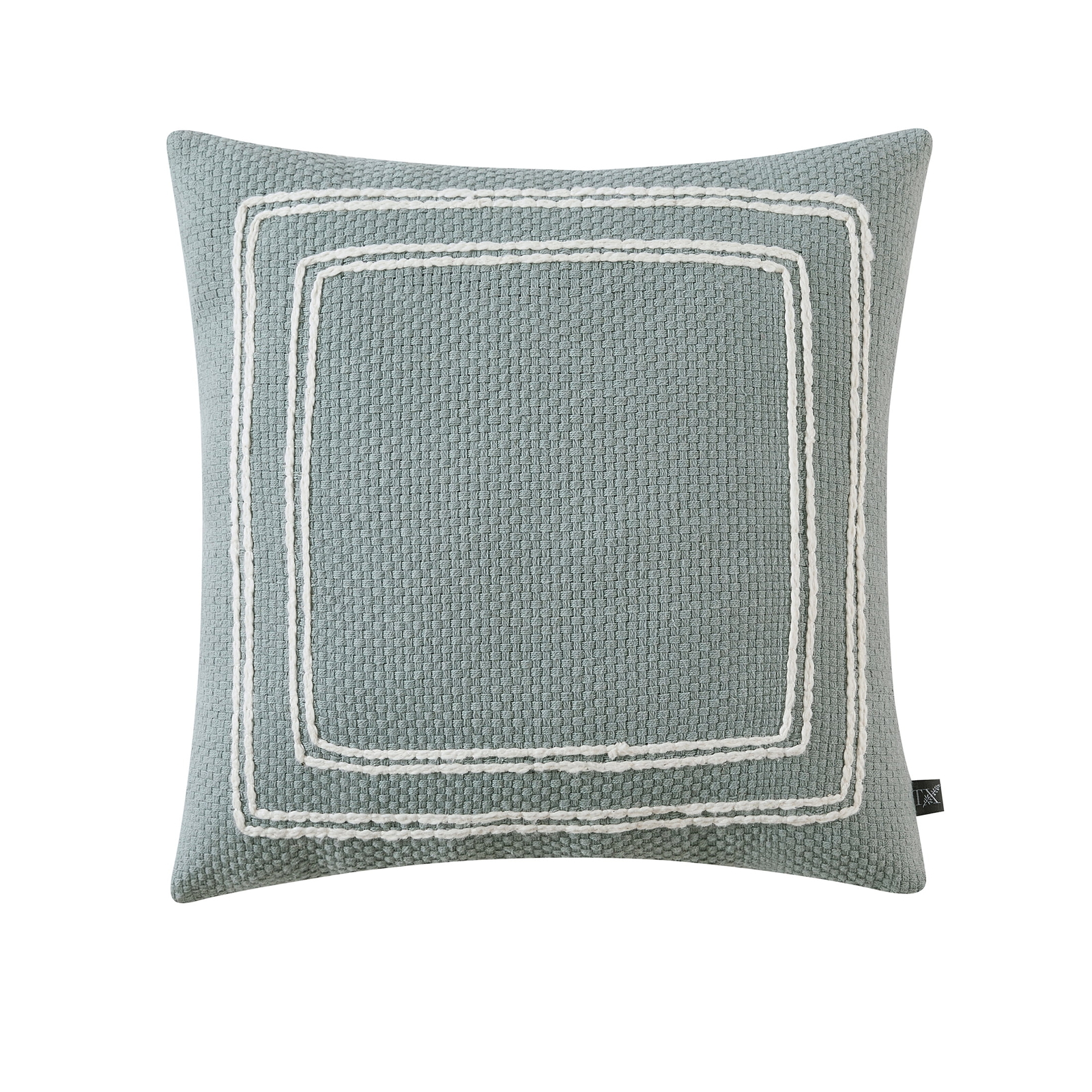 My Texas House 18x18 Kelina Dusty Green Woven Cotton Decorative Pillow