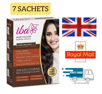 Iba Halal Care Hair Henna Color Mehndi , DARK BROWN, 70g + Free Sachet