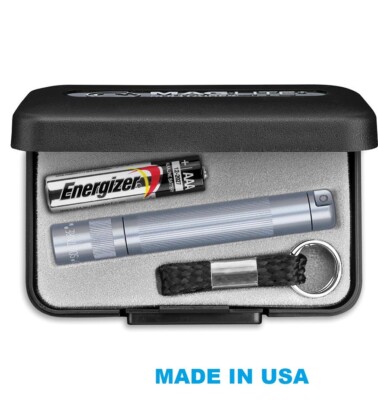Mag lite Flashlight Mini Solitaire Gray with key loop in gift case Free S&H USA