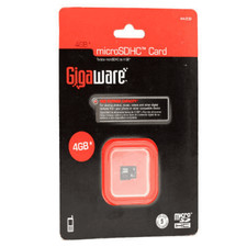 Gigaware 4GB MicroSDHC Memory Card - New In Package