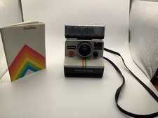 Vintage Original Polaroid SX-70 OneStep White Rainbow Stripe Land Camera