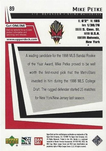 1999 Upper Deck Bandai Major League Soccer - NY/NJ MetroStars - Base Commons MLS - Picture 12 of 26