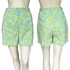Vintage Lilly Pulitzer White Label Leaping Lizards Print High Rise Shorts Sz 6