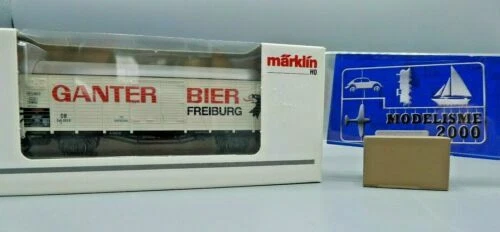 Wagons de marchandises multicolores Märklin en métal blanc pour modélisme ferroviaire à l'échelle HO