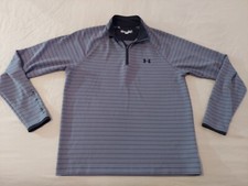 Mens Under Armour Half Zip Shirt S Small Grey Gray Athletic Gym Workout
