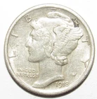 1918 Mercury Dime AU (M133)