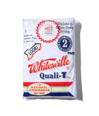 WHITESVILLE 2-PACK T-SHIRT WV73544 White Black Toyo Enterprise     MADE IN JAPAN