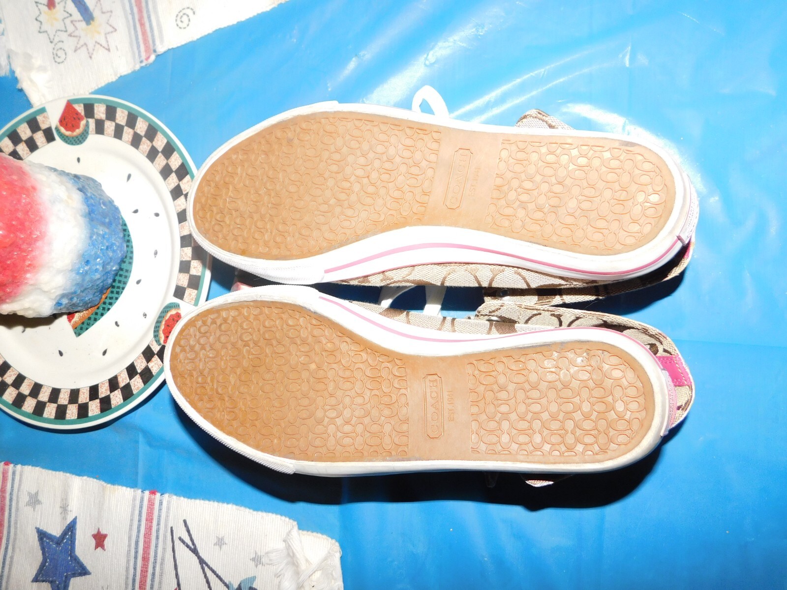 COACH Tan Monogram Bonney High Top Womens Sneakers S… Gem