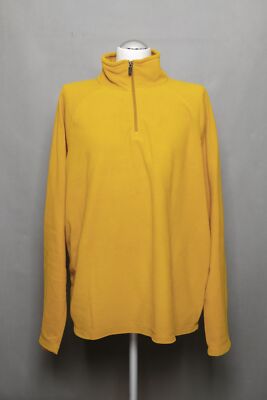 Lands´End Herren Fleecepullover Pullover XL gelb senf Stehkragen Zip Fleece B869