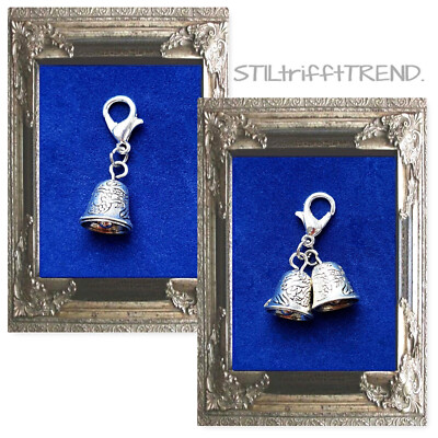 CHARM ANHÄNGER GLOCKE GLÖCKCHEN 3D silber für BETTELARMBAND und KETTE