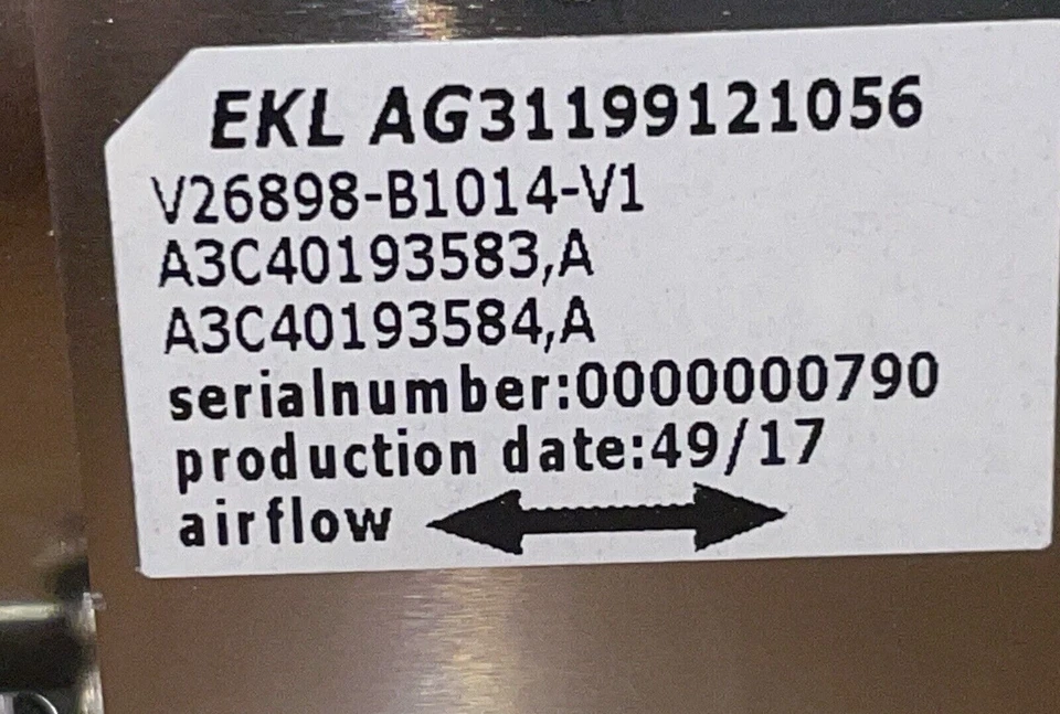 Fujitsu Primergy RX2540 M4 M5 CPU Kühler P/N: V26898-81014-V1 A3C40193584 - Image 3 of 4
