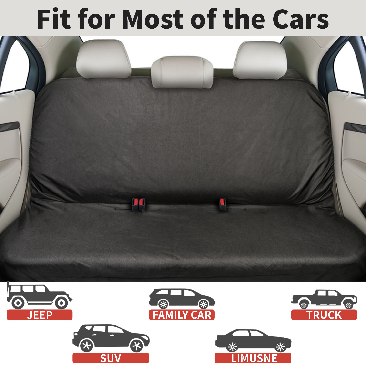 Universal Waterproof Rear Car Seat Cover Dog Pet Heavy Duty Seat