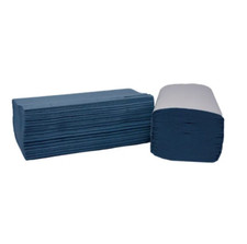 Image of 2Work 1-Ply I-Fold Hand Towels Blue (Pack of 3600) Free Next Day Delivery