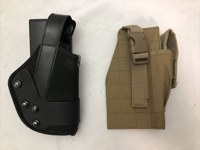 UNCLE  MIKE'S SIDEKICK LEFT HOLSTER SIZE 18 BLACK NYLON & TAN SOFT HOLSTER