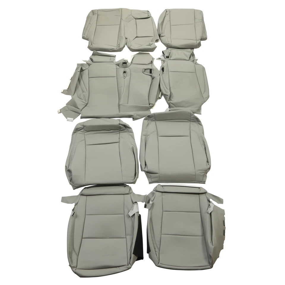 Front & Rear Full Set Seat Covers For Toyota Highlander LE Hybrid 2014-2019 Gray - Image 3 of 4