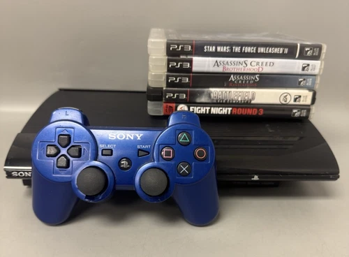 Sony PlayStation 3 Super Slim Console Bundle 5 Games 1 Controller 4001B 250 GB