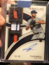 2022 Panini Immaculate Tylor Megill Triple PATCH Ruby /49 AUTO RC Autograph Mets