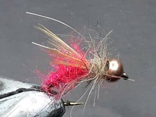 1 DOZEN TUNGSTEN HEAD PINK NYMPHS FOR FLY FISHING-TUNG-259