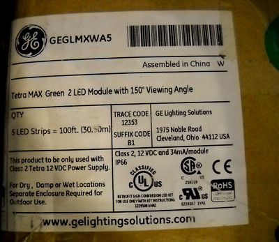 GEGLMXWA5 Tetra Max Green 2 LED Module w' 150 Viewing Angle 5- 20 ft. Strips F/S